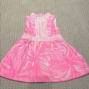 Lilly Pulitzer Pink A-Line Dress Sleeveless Mock Neck